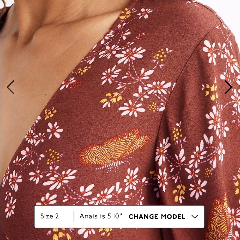 SOLD- Madewell ruffle wrap dress windowbox floral - Picture 7 of 7